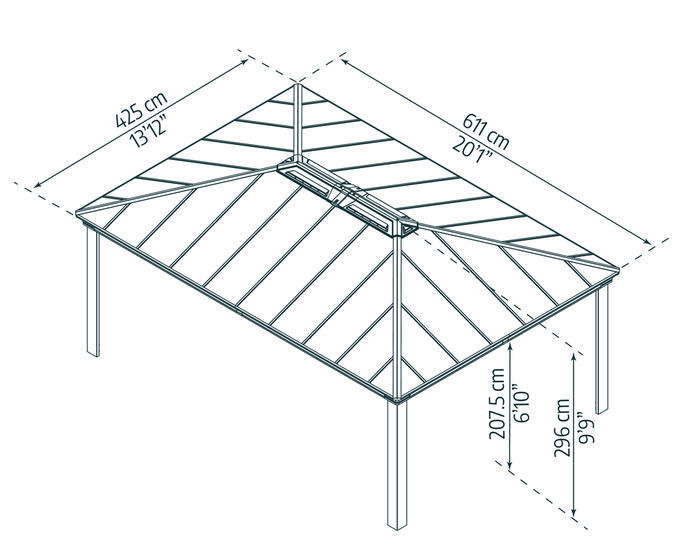 Paviljong Dallas 607 x 422 cm Canopia by Palram